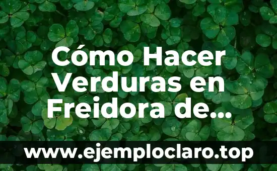 Cómo Hacer Verduras en Freidora de Aire: Recetas y Consejos