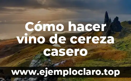 Cómo hacer vino de cereza casero