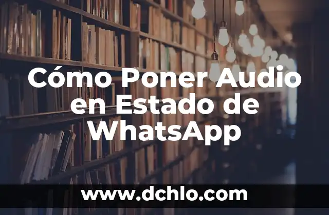 ¿Qué es una estación de trabajo de audio digital? 6 Cómo Poner Audio en Estado de WhatsApp