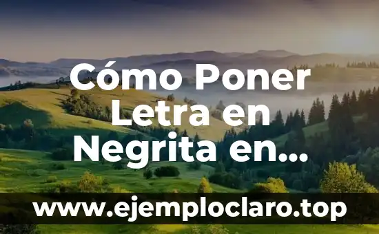 Cómo Poner Letra en Negrita en WhatsApp - Guía Práctica
