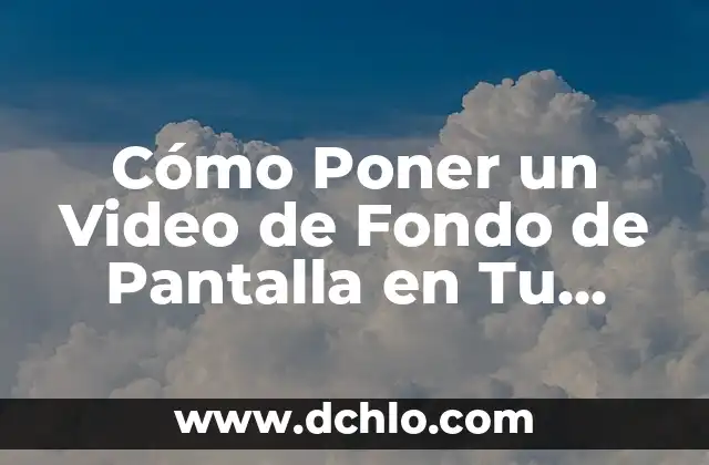 ¿Qué Poner para que no se Meen los Perros en el Jardín?: Soluciones Efectivas 3 Cómo Poner un Video de Fondo de Pantalla en Tu Sitio Web o Presentación