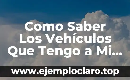 Como Saber Los Vehículos Que Tengo a Mi Nombre
