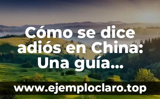 Significado de Despedirse de un Amigo 4 Cómo se dice adiós en China: Una guía completa para despedirse en Mandarin