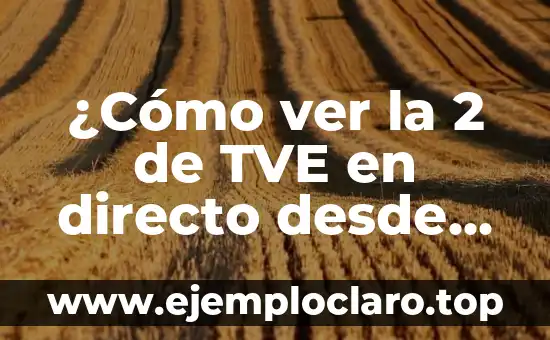 ¿Cómo ver la 2 de TVE en directo desde cualquier lugar?