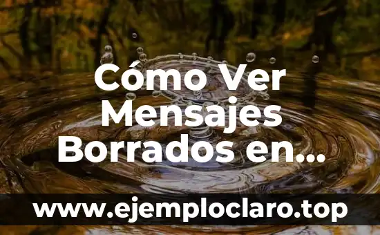 Cómo Ver Mensajes Borrados en WhatsApp: Guía Completa