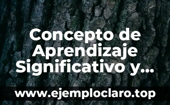 Concepto de Aprendizaje Significativo y Ejemplos