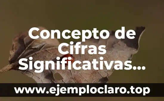 Concepto de Cifras Significativas y Ejemplos 7 Concepto de Cifras Significativas en Estadística