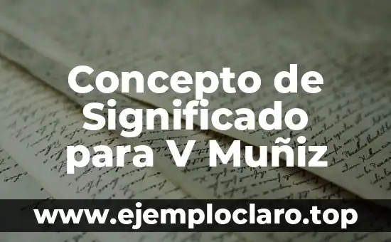 Concepto de Significado para V Muñiz
