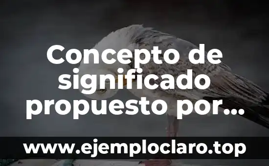 Concepto de significado propuesto por Bloomfield