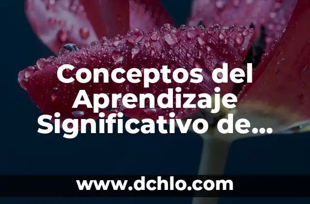 Tipos de Aprendizaje Significativo Ausubel: Guía Completa con Ejemplos 3 Conceptos del Aprendizaje Significativo de Ausubel