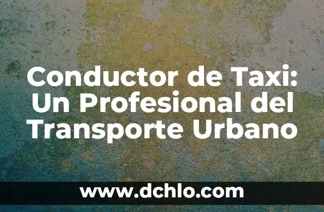 Introducción al Movimiento Unitario del Transporte (MUD) 6 Conductor de Taxi: Un Profesional del Transporte Urbano