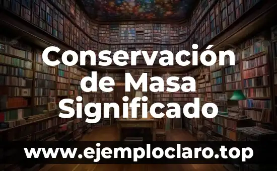 Conservación de Masa Significado