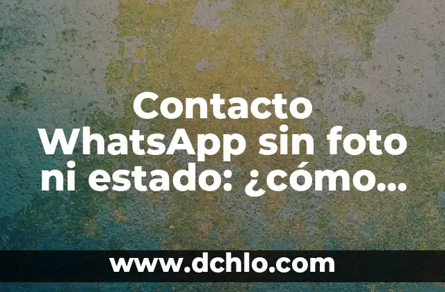 Cómo Cambiar una Foto a PDF Online de Forma Gratuita y Rápida 8 Contacto WhatsApp sin foto ni estado: ¿cómo hacerlo de manera segura y efectiva?