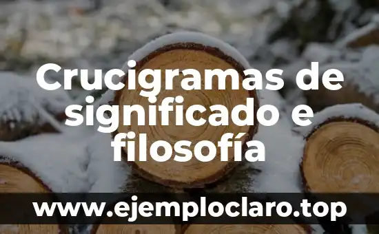 Crucigramas de significado e filosofía