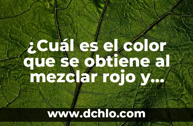 Banderas con Verde Blanco y Rojo - Significado y Países que las Utilizan 8 ¿Cuál es el color que se obtiene al mezclar rojo y azul?