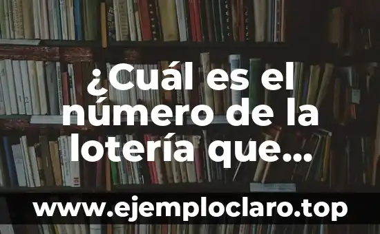 ¿Cuál es el número de la lotería que debo escoger para ganar?