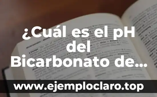 C贸mo hacer ph 4 驴Cu谩l es el pH del Bicarbonato de Sodio?