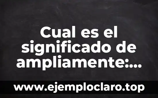 Cual es el significado de ampliamente: Explicación detallada
