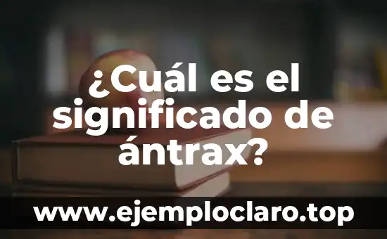 ¿Cuál es el significado de ántrax?