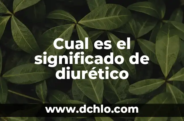 ElectroMiografía: Descubre su Significado y Aplicaciones 4 Cual es el significado de diurético