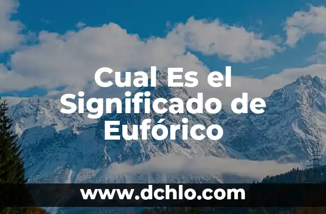 El Significado de Evaluar: Comprender el Valor de la Valoración 8 Cual Es el Significado de Eufórico