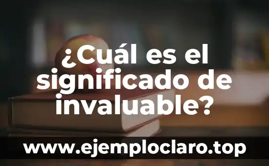 ¿Cuál es el significado de invaluable?
