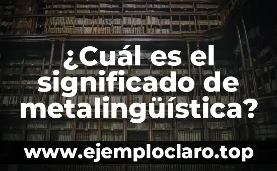 ¿Cuál es el significado de metalingüística?
