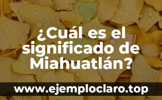 ¿Cuál es el significado de Miahuatlán?