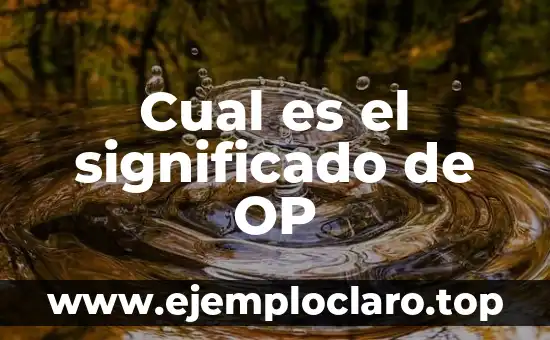 Cual es el significado de OP
