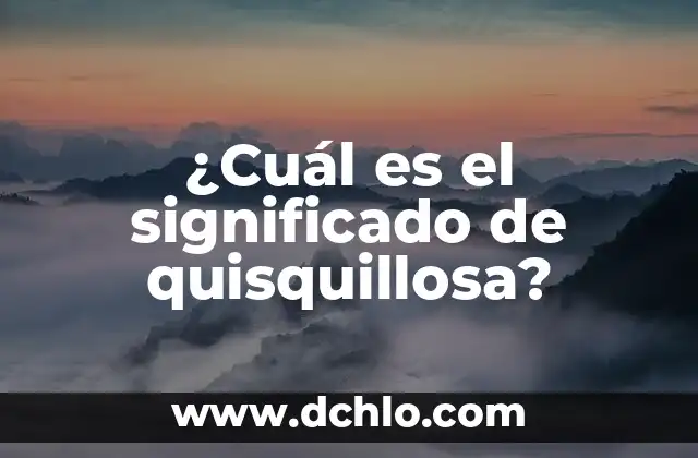 Significado en latín de renglonadura 8 ¿Cuál es el significado de quisquillosa?