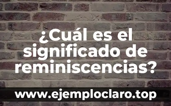 ¿Cuál es el significado de reminiscencias?