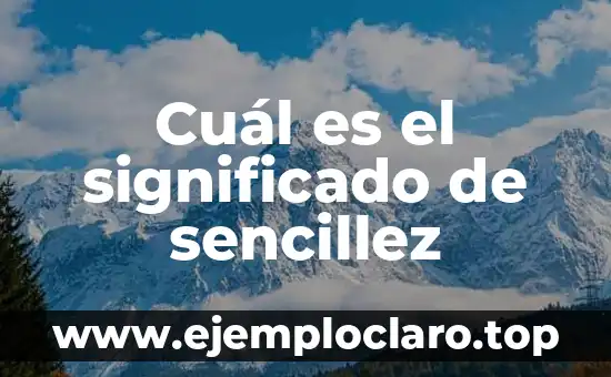 Cuál es el significado de sencillez