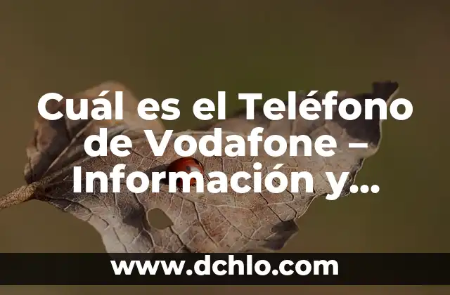 Atención al cliente de Vodafone teléfono - Soluciones y Respuestas 5 Cuál es el Teléfono de Vodafone – Información y Servicio al Cliente