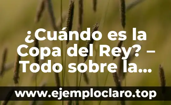 ¿Cuándo es la Copa del Rey? – Todo sobre la competición de fútbol más antigua de España