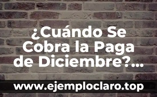 ¿Cuándo Se Cobra la Paga de Diciembre? Guía Completa