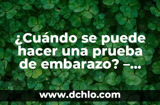 ¿Cómo hacer reír a una chica? - 10 Frases Divertidas y Originales 8 ¿Cuándo se puede hacer una prueba de embarazo? – Guía detallada