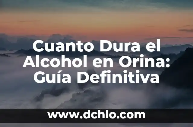Cuanto tarda el alcohol en desaparecer de la sangre: Un guía detallada 3 Cuanto Dura el Alcohol en Orina: Guía Definitiva