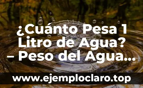 ¿Cuánto Pesa 1 Litro de Agua? – Peso del Agua por Litro