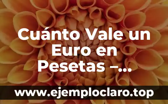 Cuánto Vale un Euro en Pesetas – Conversión de Moneda Exacta
