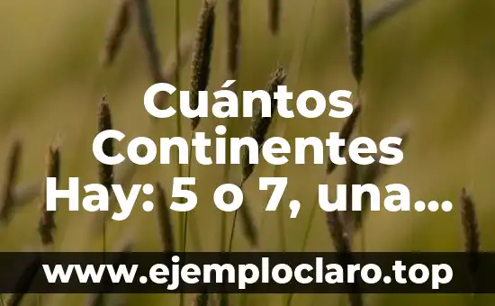 Cuántos Continentes Hay: 5 o 7, una Discusión Geográfica
