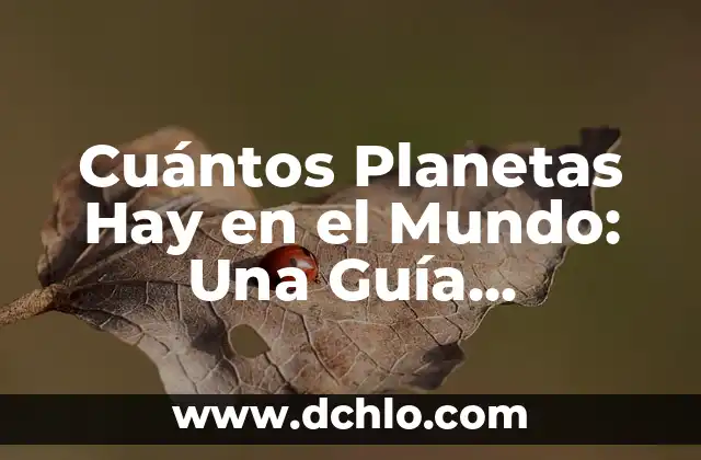 ¿Por qué Hay que Poner el Modo Avión en el Avión? 8 Cuántos Planetas Hay en el Mundo: Una Guía Completa
