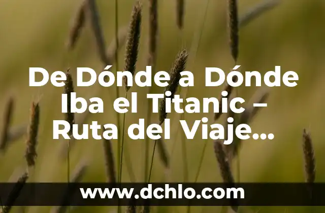 Cuántas Personas Murieron en el Titanic: La Tragedia del Siglo 6 De Dónde a Dónde Iba el Titanic – Ruta del Viaje Inaugural