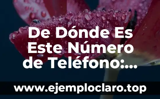 De Dónde Es Este Número de Teléfono: Guía Completa para Identificar Números Desconocidos