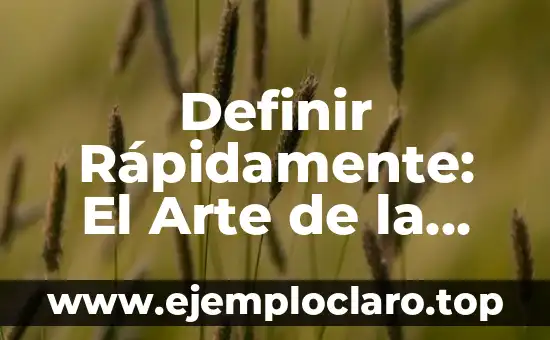 Definir Rápidamente: El Arte de la Claridad
