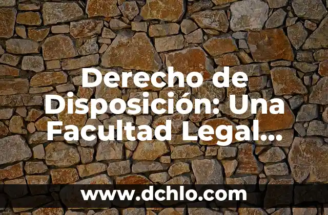 Facultad de un Organismo: Una Guía Completa 8 Derecho de Disposición: Una Facultad Legal Fundamental