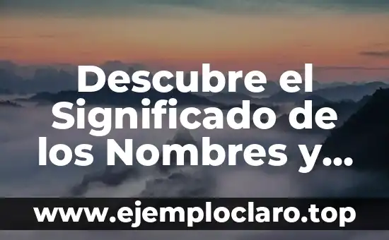 Descubre el Significado de los Nombres y Mucho Más