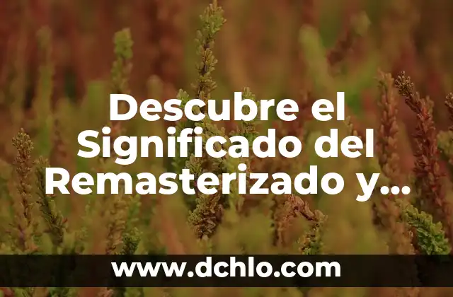 Descubre el significado en nahuatl de 'Chocholstik' 6 Descubre el Significado del Remasterizado y Su Impacto en la Calidad Audiovisual