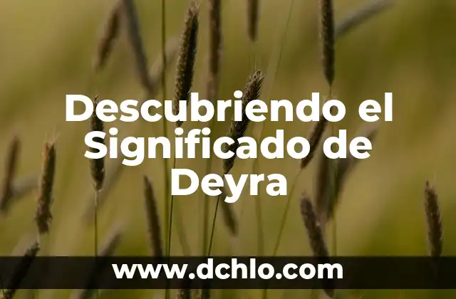 Sentido de 'Wendy Mayrin': Descubriendo su Legado en el Mundo del Bienestar 3 Descubriendo el Significado de Deyra