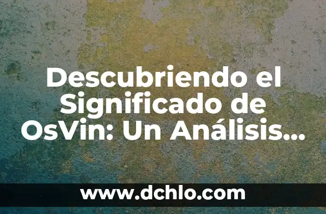 Guachimontones: Descubriendo su Significado y Orígenes 6 Descubriendo el Significado de OsVin: Un Análisis Detallado