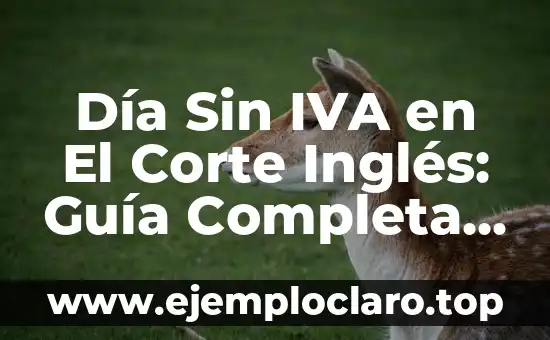 Día Sin IVA en El Corte Inglés: Guía Completa y Actualizada